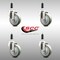 Service Caster 4 Inch 316SS Gray Polyurethane Swivel 7/8 Inch Expanding Stem Caster Set SCC SCC-SS316EX20S414-PPUB-78-4 - alternate 4